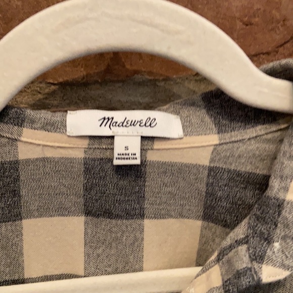 Madewell Plaid Button Down Tee Size Small - Picture 2 of 3